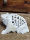Stone Mother Inner Baby Frog Soapstone Heavy Art Hand Carved Decor Reptile Vtg