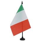 Italy Table Flag 5   X 8   - Italian Desk Flag 21 X 14 Cm - Black Plastic 
