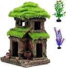 Aquarium Decoration Ornament For Fish Tank With Lifelike Moss And With 2x Artifi