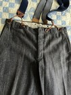 Vintage 1930   s Heavy Wool Pants Mens 36x32 Tweed Striped Button Fly Trousers