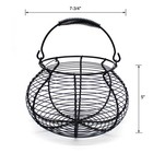 Elegant Vintage Wire Egg Basket With Swing Handle - Rustic Gathering Decor  Blac