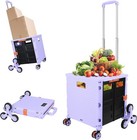 Folding Utility Cart Portable Rolling Crate Handcart With Stair Climbing Whee   