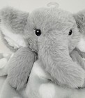 Jesse   Lulu Elephant Plush Security Blanket Baby Lovey Gray   White Soft - New