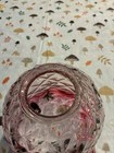 Vintage Antique Glass Lamp Shade Cranberry To Clear With Ruffled Fluted Rim