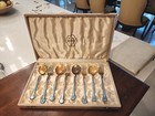 Vintage David Andersen Norway Sterling Silver   Enamel Fork   Spoon Set