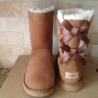 Ugg Bailey Bow Ii Chestnut Water-resistant Suede Short Boots Size Us 7 Women