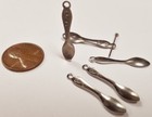 12 Vintage Scrolled Spoon Steel 29mm  Silver Metal Stamping Charm Pendants N62