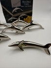  set Of 6 Silver Plated Metal Dolphin Place Card Holders 3   b5 