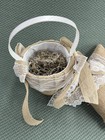 Burlap Flower Girl Basket And Ring Bearer Pillow With White Lace