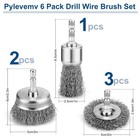 6 Pack Wire Brush For Drill Carbon Steel Wire Wheel Cup Brush 1 4-in Hex Shank