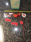 Vintage Lot Valentine   s Day Florists Floral Arrangement Picks Flocked Hong Kong