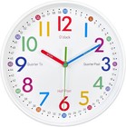 Learning Clock For Kids - Telling Time Easily  Non-ticking  Battery Operated    