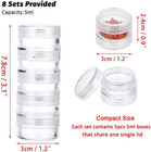 8 Sets 5-layer Clear Jewelry Bead Container Small Plastic Sample Jar