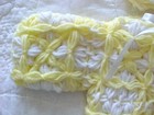 Infant Baby Sweater And Hat Hand Crocheted Unisex Acrylic Yarns Yellow And White