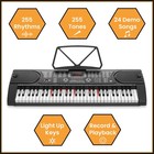 61 Key Electronic Keyboard Piano W  Lighted Keys  Stand   Bench  Beginners Set