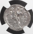 Ngc Au Julius Caesar Denarius 48-46 Bc Military Mint Venus aeneas Outstanding 