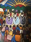 Vintage Hand Painted Mexican Folk Art Wooden Plate Signed