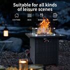 Fire Pit Table 28  Wicker Rattan Square Propane Outdoor Gas Fire Pit With Lid