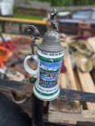 German Grenadier Regimental Beer Stein - Figural Pewter Lid  Rhine   Neckar 1902