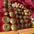 Lot 60  Buttons Vintage Gold Color Some Sets Metal Shanks