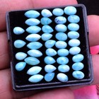40 Pcs Natural Larimar 6mm-8mm Cabochon Untreated Loose Gemstones Wholesale Lot