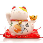 Money Box Ceramic Maneki Neko Figurine Lucky Cat Cat Piggy Bank Feng Shui Decor