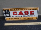 Vintage Case Tractor Sales   Service Rockford Iliinois  abe 24  X 12  Metal Sign