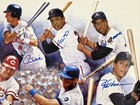 3000 Hit Club Signed 24x36 Lithograph Photo With 13 Sigs Willie Mays   Hank