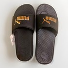 Puma Womens Sz 12 Cool Cat Athletic Sport Slides Sandals Black Rose Gold New