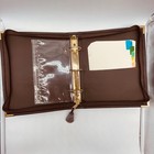 Vtg Hazel American Case Makers Leather 3 Ring Zip Binder 9 x11 x2 5  Dark Brown