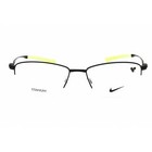 Nike Men s Eyeglasses Satin Black Titanium Rectangular Frame Nike 6045 002