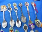 Misc  Souvenir Spoon Lot Of 22 - Enamel Bowl  Silverplate  Vintage  All Us  Nice