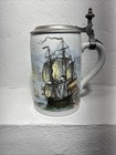 Vintage German Beer Stein With Pewter Lid
