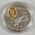 1995 Canada  20 Chipmunk 1oz  925 Silver Proof Gold Cameo Insert Mint Box   Coa