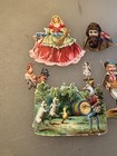 Nice Lot Of 8 Antique Victorian Die Cut Cards People   Animals Theme Scrap Book