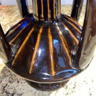 Incredible Mcm Brown Drip Like Glaze Tall 16    Vase Handles Vintage Mid Century