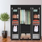 69  Portable Clothes Closet Wardrobe Storage Organizer W  Non-woven Fabric Black