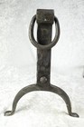 Antique Hand Forged Cahill Iron Works Andirons Fireplace Hearth