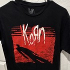 Korn Black T-shirt Red Graphic Print Rock   Pop Music Tee Size M 38 40
