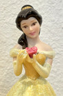 Vintage Beauty And The Beast Porcelain Glitter 7  Belle With Rose Figurine