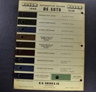 1948 Desoto Paint Chip Colors Sheet Sedan Coupe Nice Original 48