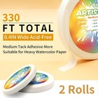 2 Packs White Art Tape Medium Tack Artist Masking Tape Paper Acid Tape