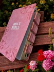 New Pink Leather Tabbed Kjv Holy Bible King James Christian Gift For Her Mom Tab