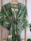 Indian Vintage 100  Cotton Long Beach Maxi Kaftan Dress One Size Caftan Kimono