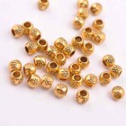100pcs Antique Tibetan Silver Round Charm Spacer Beads  3mm Hole K3035
