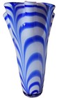 Rare Blue And White Swirrled Art Glass Vase  Stands 13 1 2  Tall