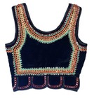 Vintage Modaistyl Polish Hand Made Vest Velvet Beaded Folk Dance Costume