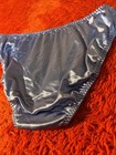 Vtg Delicates Glossy Satin Second Skin Panties Xl Periwinkle Blue