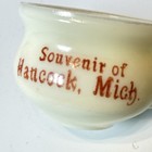 Hancock   Michigan Mi Uranium Antique Custard Glass Souvenir Trinket Tea Cup