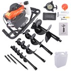72cc Gas Powered Auger Post Hole Digger W  3 Extension Rods 8 12 20  For Garden